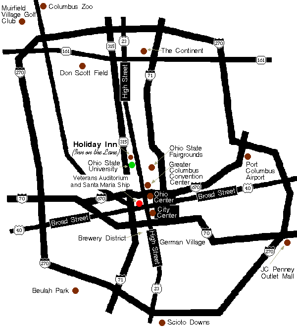 Map of downtown Columbus, Ohio